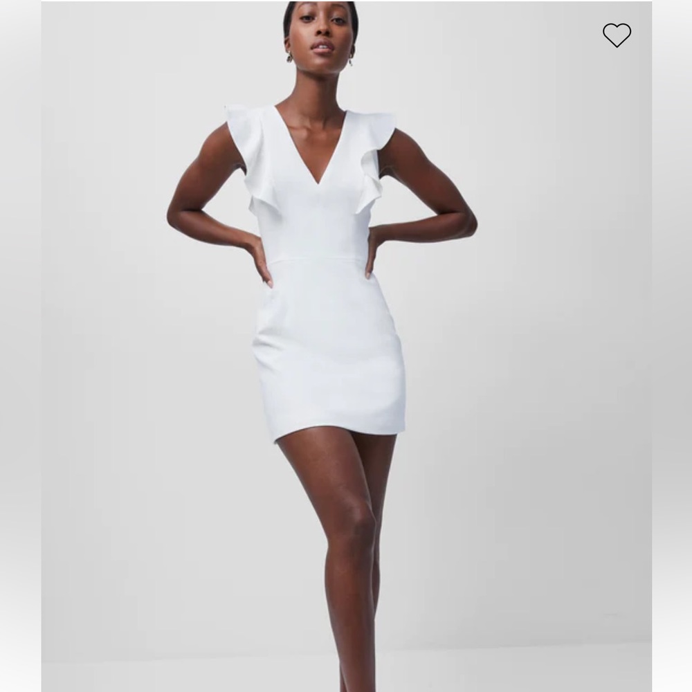 NWT French Connection Whisper Ruffle Dress - Summer White - size 6